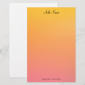 Gouden Perzik Ombre Persoonlijk Briefpapier (Voorkant / Achterkant)