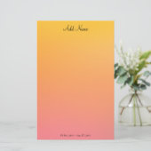 Gouden Perzik Ombre Persoonlijk Briefpapier (Staand voorkant)
