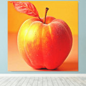 Gouden Perzik Perfectie Design Canvas Afdruk (Insitu (Houten vloer))