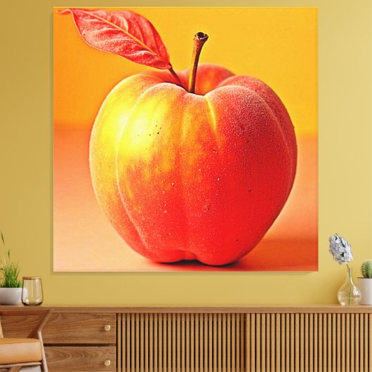 Gouden Perzik Perfectie Design Canvas Afdruk (Insitu (Woonkamer))
