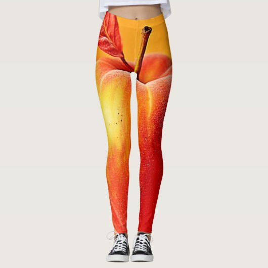 Gouden Perzik Perfectie Design Leggings (Voorkant)