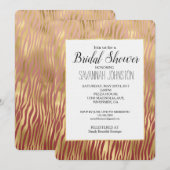 Gouden Perzik Rood Chevron Zebra Strepen Vrijgezel Kaart (Voorkant / Achterkant)