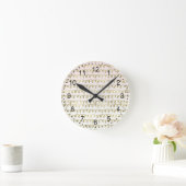 Gouden Perzik Squiggle Ronde Klok (Huis)