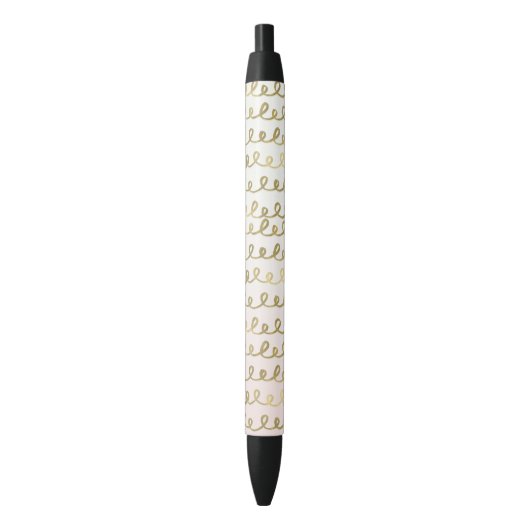 Gouden Perzik Squiggle Zwarte Inkt Pen (Voorkant Verticaal)