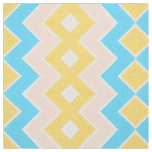 Gouden perzik turquoise en geel stof (Swatch)