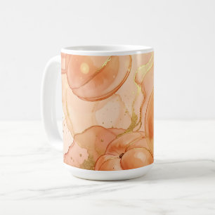 Gouden Perzik Watercolor Patroon Koffiemok
