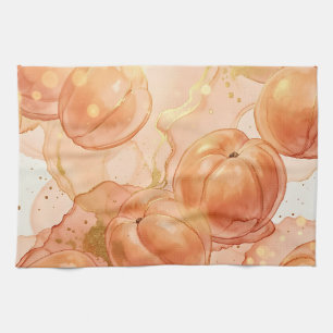 Gouden Perzik Watercolor Patroon Theedoek