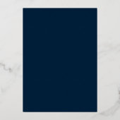 Gouden pet afstuderen marineblauw ID834 Folie Uitnodiging (Achterkant)