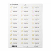 Gouden pet en lauwerkrans afstuderen etiket (Full Sheet)