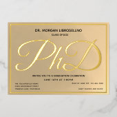 Gouden PhD Afstuderen Folie Uitnodiging (Voorkant)