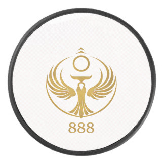 Gouden Phoenix 888 Sleutelhanger | Spiritueel Symb Hockey Puck