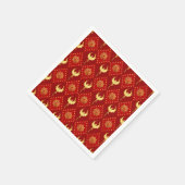 Gouden Phoenix en lotus symbool patroon op rood Servet (Hoek)