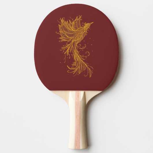 gouden Phoenix Red en Blue Ping Pong Paddle Tafeltennisbatje (Voorkant)