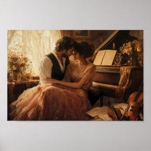 Gouden Piano Liefdesverhaal Reverie Kunstposter Poster