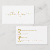 Gouden pictogrammen eenvoudige witte dank u behuiz informatiekaartje (Voorkant / Achterkant)