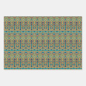 GOUDEN PICTOGRAMMEN MOZAÏEK Flat Sheet Wrapping Pa Inpakpapier Vel (Voorkant 3)