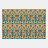 GOUDEN PICTOGRAMMEN MOZAÏEK Flat Sheet Wrapping Pa Inpakpapier Vel (Voorkant)