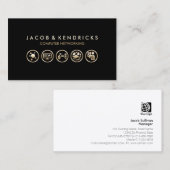 Gouden pictogrammen voor computernetwerken visitekaartje (Voorkant / Achterkant)