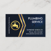 Gouden Pijlen Blauw Water Druppels Loodgieterij Visitekaartje (Voorkant)