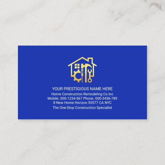 Gouden Pijlen Goud Handyman Pictogrammen Visitekaartje (Achterkant)