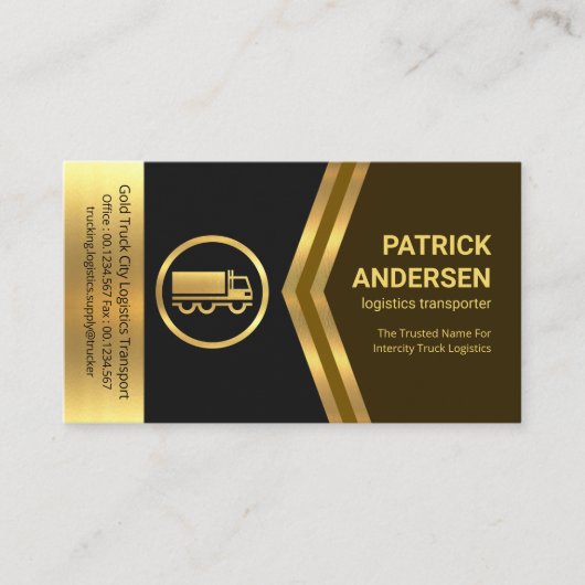 Gouden Pijlen Gouden Halve Vrachtwagen Visitekaartje (Voorkant)