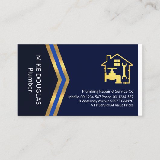Gouden pijlen Gouden kraan Loodgieterij Visitekaartje (Voorkant)