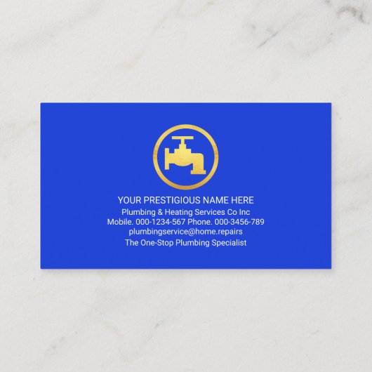 Gouden Pijlen Gouden Loodgieterij Iconen Visitekaartje (Achterkant)