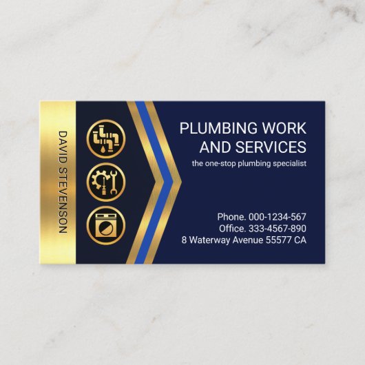 Gouden Pijlen Gouden Loodgieterij Iconen Visitekaartje (Voorkant)