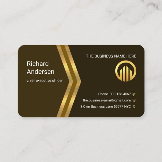 Gouden Pijlen Naar Voren Manager Visitekaartje (Voorkant)
