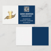 Gouden Pijler Veer Logo | QR-scancode Visitekaartje (Voorkant / Achterkant)