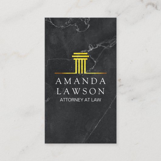 Gouden Pijler | Zwarte marmer | Uitvoerend | Afsprakenkaartje (Voorkant)