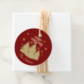 Gouden Pijnbomen Gouden Sneeuwvlokken Bedankjes Labels (In situ)