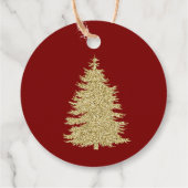 Gouden Pijnbomen Gouden Sneeuwvlokken Bedankjes Labels (Achterkant)