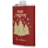 Gouden Pijnbomen Gouden Sneeuwvlokken Heupfles (Links)