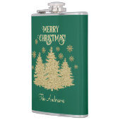 Gouden Pijnbomen Gouden Sneeuwvlokken Heupfles (Links)