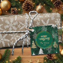 Gouden Pijnbomen Zilveren Sneeuwvlokken Hunter Gro Bedankjes Labels