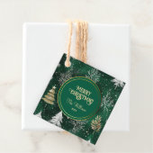 Gouden Pijnbomen Zilveren Sneeuwvlokken Hunter Gro Bedankjes Labels (In situ)