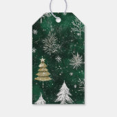 Gouden Pijnbomen Zilveren Sneeuwvlokken Hunter Gro Cadeaulabel (Achterkant)