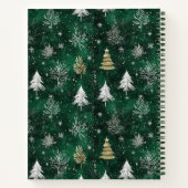 Gouden Pijnbomen Zilveren Sneeuwvlokken Hunter Gro Notitieboek (Achterkant)