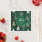 Gouden Pijnbomen Zilveren Sneeuwvlokken Hunter Gro Servet (Insitu)