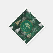 Gouden Pijnbomen Zilveren Sneeuwvlokken Hunter Gro Servet (Hoek)