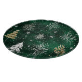 Gouden Pijnbomen Zilveren Sneeuwvlokken Hunter Gro Snijplank (Hoek)