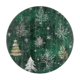 Gouden Pijnbomen Zilveren Sneeuwvlokken Hunter Gro Snijplank