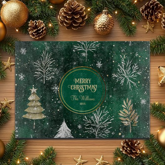 Gouden Pijnbomen Zilveren Sneeuwvlokken Hunter Gro Snijplank