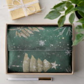 Gouden Pijnbomen Zilveren Sneeuwvlokken Hunter Gro Tissuepapier (Geschenk)