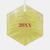 Gouden Pijnboom Kerstbal 2010 Glas Ornament (Voorkant)
