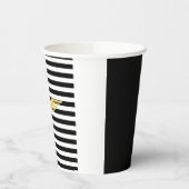 Gouden pilootvleugels zwart-witte strepen en goud papieren bekers (Links)