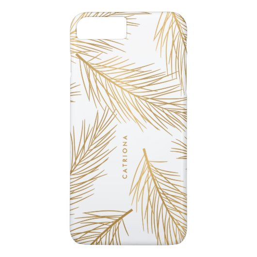 Gouden Pine Naalden Moderne Gepersonaliseerde iPho Case-Mate iPhone Case (Achterkant)