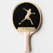 Gouden ping-pong speler tafeltennisbatje (Achterkant)