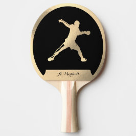 Gouden ping-pong speler tafeltennisbatje